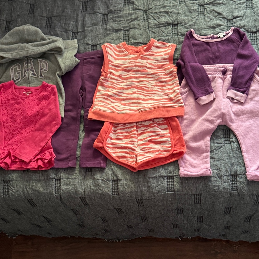 GAP Baby Clothing Set in Pink, Purple, and Orange size 12-18